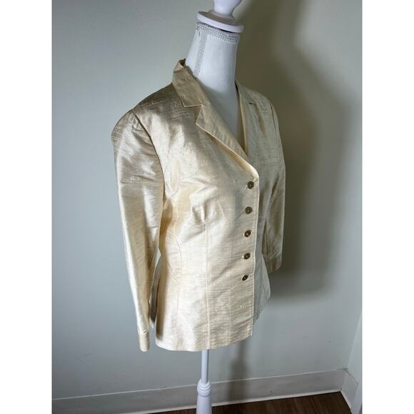 Maggy London Cream Silk Jacket and Lace Skirt Suit Sz 10 - Picture 4 of 8